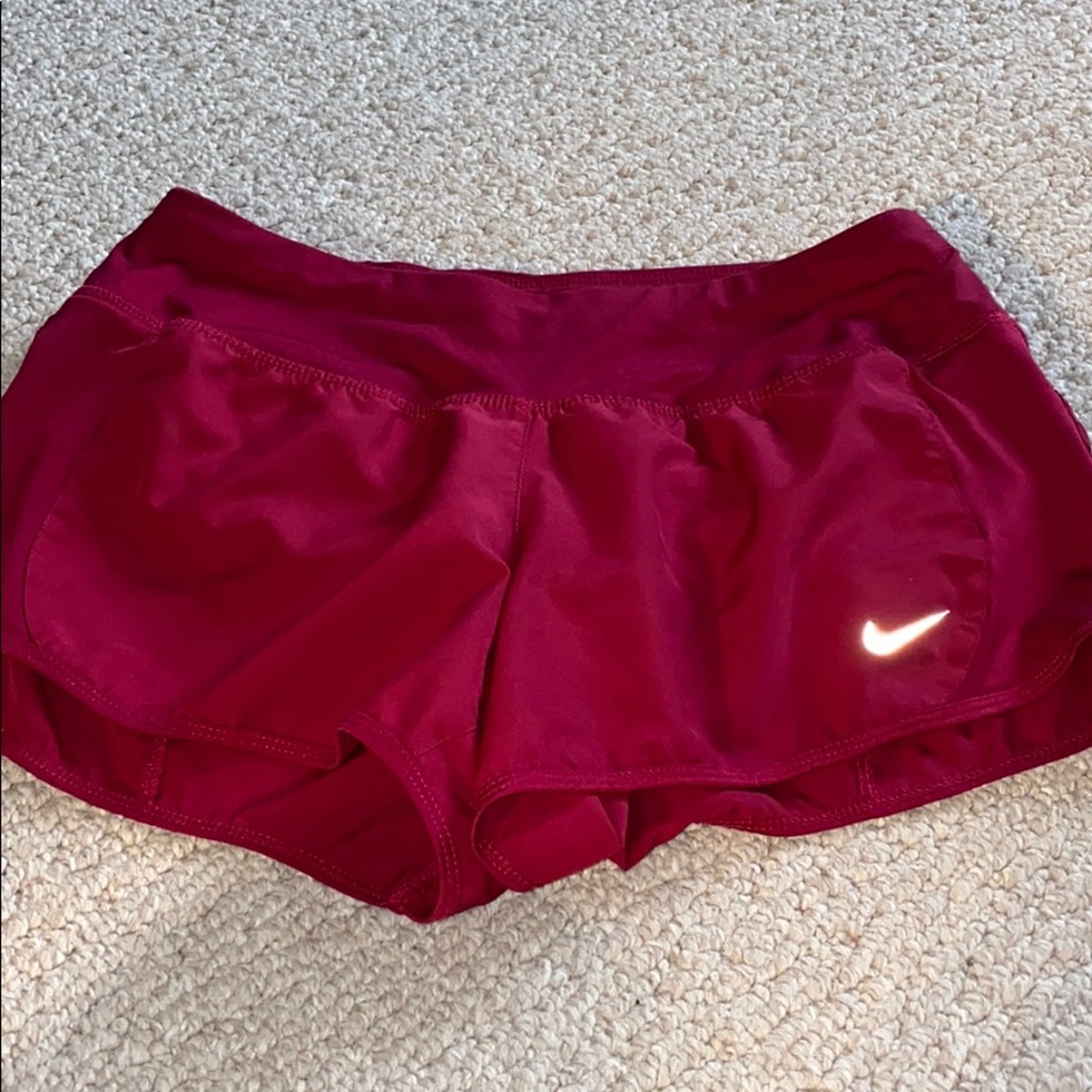 Red nike shorts